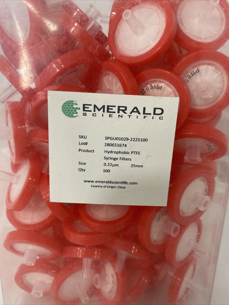 Emerald Scientific Syringe Filter 0.22 um Total of 200 Filters