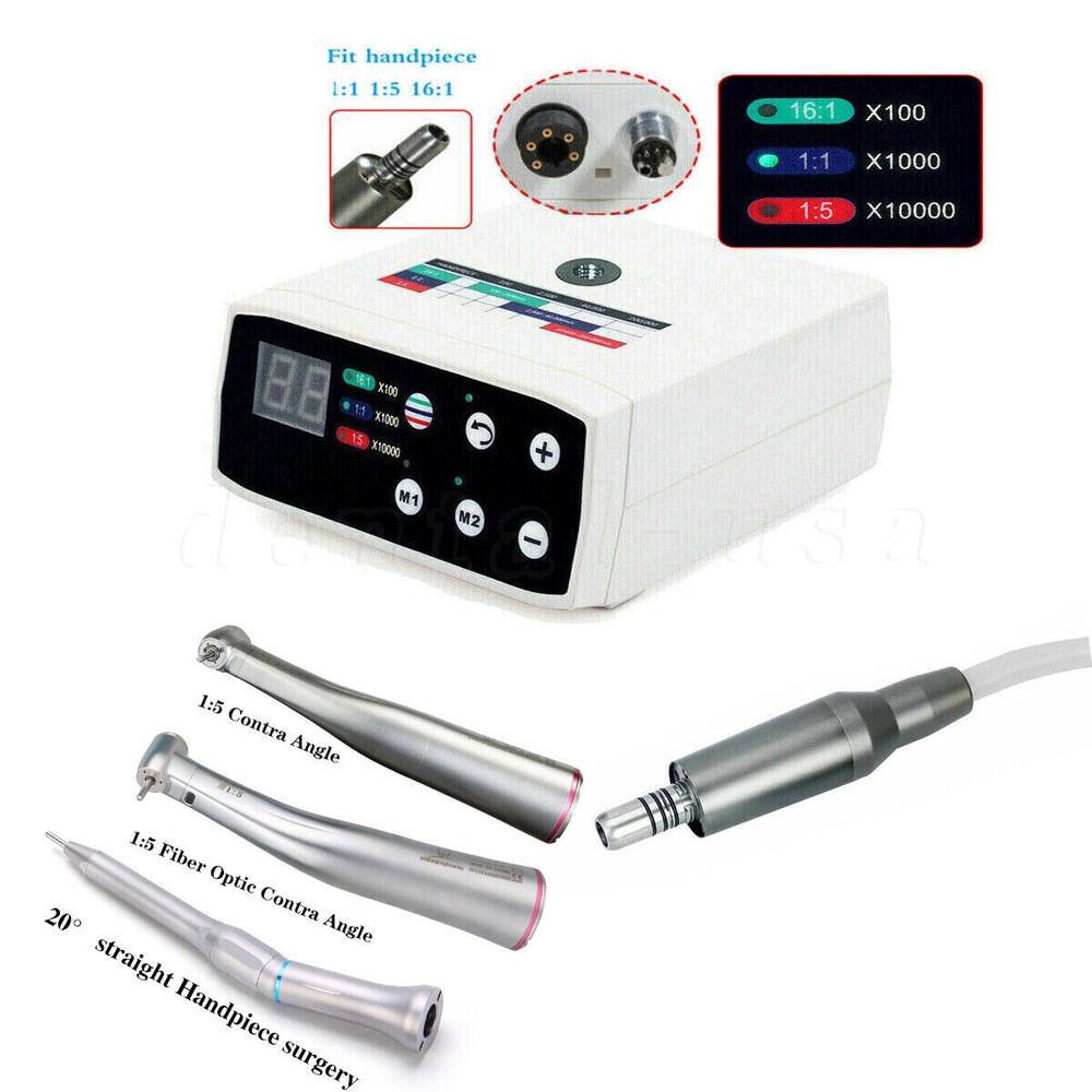 NSK Style Dental Brushless LED Electric Micro Motor /1:5 Handpiece /20°Handle
