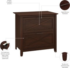 Key West 2 Drawer Lateral File Cabinet in Bing Cherry Document Storage Home