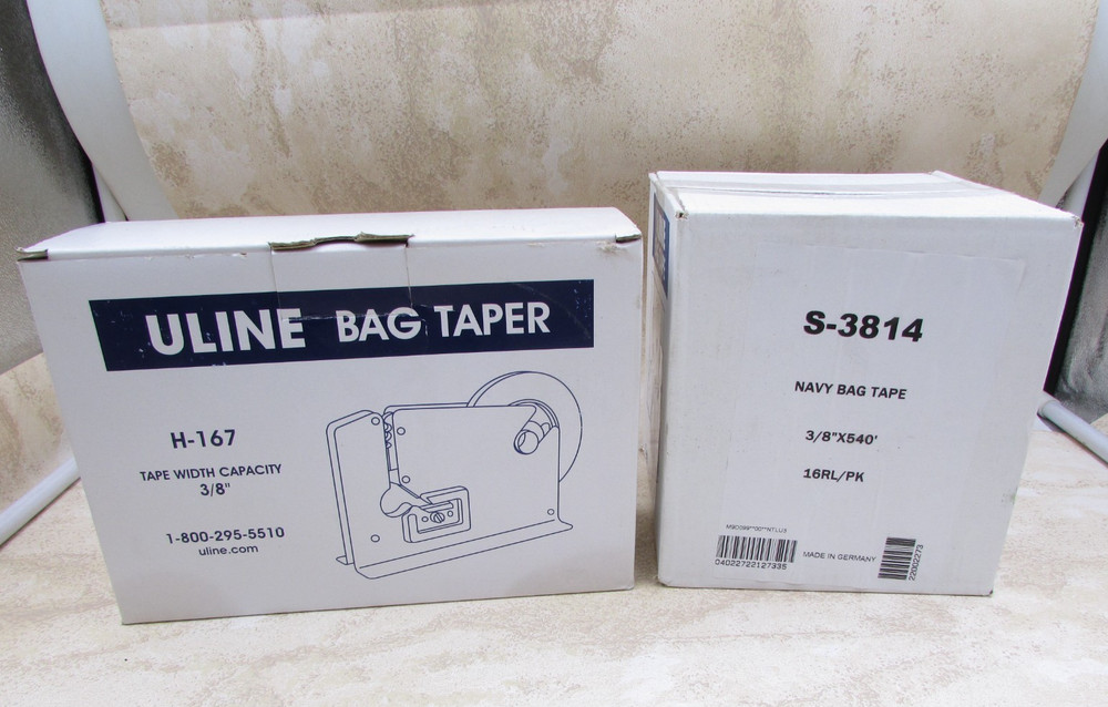 U-Line H-167 Standard Bag Taper With 16 Rolls Of 3/8″ Bag Tape S-3814