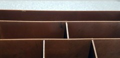 Vintage SMALL PLASTIC Desk ORGANIZER Caddie FAUX Carved WOOD Hong Kong