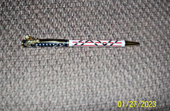 New, 2 Unbranded USA Flag Ball Point Pen with Eagle Clip