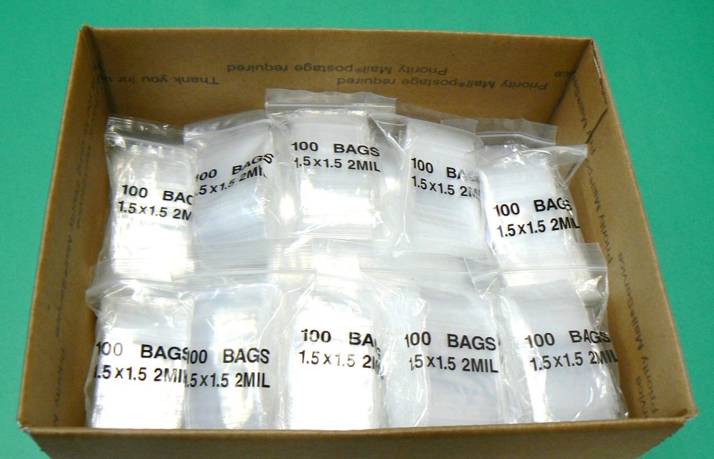 6000 Reclosable Bags 1-1/2″ 2mil Clear Top Seal Small Poly Baggies 1.5 x 1.5″