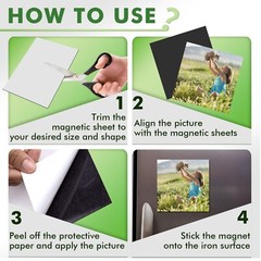 Strong Flexible Self-Adhesive Magnetic Sheets 8.5 x 11 20 Mil 12PCs Stone City