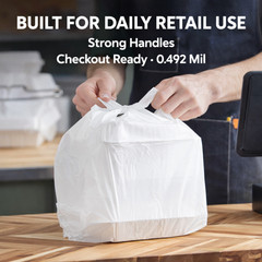 Bags 1/6 Large 21 x 6.5 x 11.5 White T-Shirt Plastic Grocery Shopping Bags