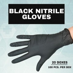 2000 Pieces Finger Textured Black Nitrile Powder Free Gloves XSmall 5 Mil