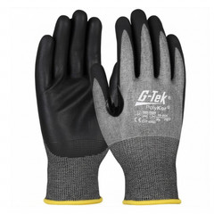 PIP G-Tek PolyKor 16-854 Gloves Nitrile Coated Work Gloves Yellow Cuff