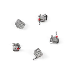 Dental Orthodontic Brackets Metal Mini Roth/MBT.022″/.018″ Hooks 3/345 Mesh Base