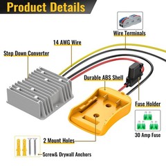 20V to 12V 20A Step Down Converter Adapter Compatible with Dewalt 20V Regulator