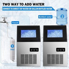110lb Built-in Commercial Ice Maker Stainless Steel Bar Restaurant Cube Machine