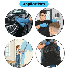 1000 Blue Nitrile Powder-Free Disposable Gloves Medium 3 MIL Finger-Textured