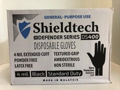 ShieldTech Defender Series Disposable Gloves (black) – DS400 / 1642-0933