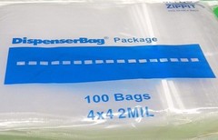 1000 Reloc Zippit 4×4 2mil Clear Zip Seal Bags Square Reclosable Zip Slide Lock