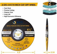 100PCS 4.5″ Cut Off Wheels 4-1/2 Angle Grindr Cutting Disc Metal Stainless Steel