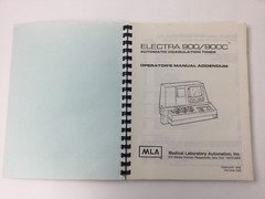 Medical Laboratory Operators Manual Addendum for Electra 900 and 900C
