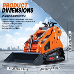 24HP Mini Skid Steer Tracked Loader 3-Pumps 2-Cylinder Gas Engine FREE SHIPPING