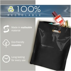 Black Merchandise Plastic Shopping Bags – 100 Pack 9″ x 12″ with 1.5 mil Thick
