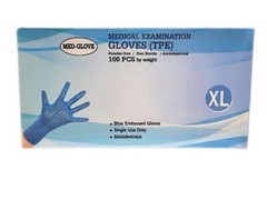 Blue Medical Exam Gloves (TPE) Powder Free / Non Sterile / Ambidextrous