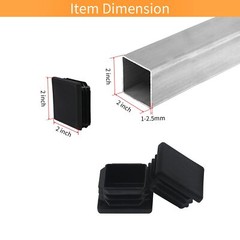 2 Inch 2X2 Square Tube End Cap Plastic Plugs 12 Pack, 2 Inch 2X2 Square Tubing