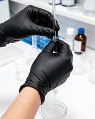 Powder-Free Vinyl Exam Gloves Latex-Free 100/Box Black/Blue Disposable Food Safe