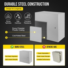 GARVEE Multi-Sizes IP66 Steel Electrical Enclosure Box w/ Lock & Waterproof Seal