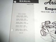 Ariens 6&8 H.P. Emperor Riding Mower Tractor Parts Catalog Manual Original 1975