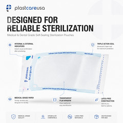 5.25″ x 10″ Self-Sealing Sterilization Pouches for Autoclave (1 Box of 200)