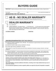1-Part Self-Adhesive Buyers Guides – As Is / Warranty (No Lines) (100/pack)