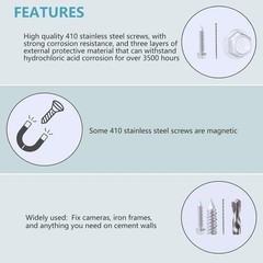 1/4 x 1-3/4″ 410 Stainless Steel Hex Head Tapcon Concrete Screw Anchor Anchoring