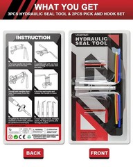 5 Pcs Hydraulic Seal Installation Tool Kit, Hydraulic Cylinder Piston Repair …