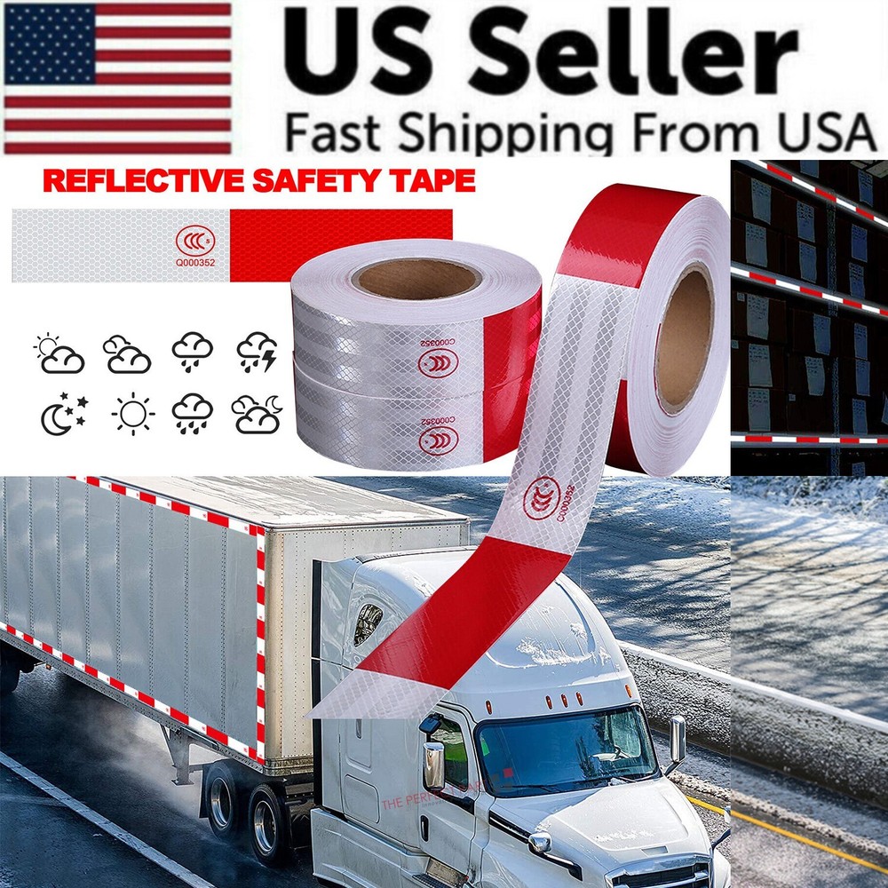 Reflective Tape CONSPICUITY Trailer Safety Warning Sign Auto Truck Red White NEW