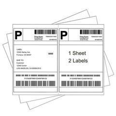 200-20000 Half Sheet Address Shipping Labels 2 Per Sheet 8.5×5.5 Self Adhesive