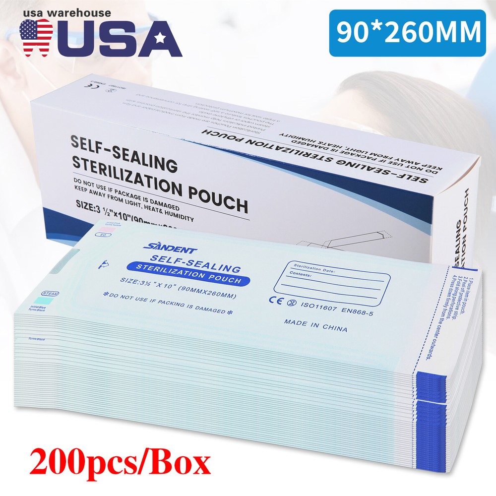 200 Self Sterilization Pouches Pouch Autoclave Sterilizer Bag Dental Tattoo Nail