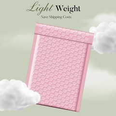 Poly Bubble Mailer 4×8″ 200pcs Small Padded Envelope Mailing Bags Light Pink#000