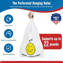 2000 Thank you T-Shirt Bags 1/6 12″ x 6.5″ x 21″, Plastic Grocery Shopping Bags