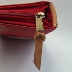 Jon Hart Design Red Coated Canvas 9″ Zippered 3-Ring Binder LSL Monogram