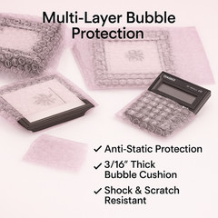 6×8.5 Anti-Static Bubble Out Pouches Bags Wrap Cushioning Self Seal, Pink