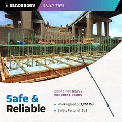 Sandbaggy 16″ x 4 ¾” Standard Snap Ties For Concrete Forms (Short End)