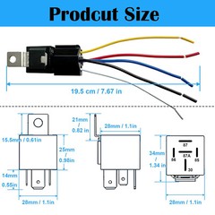 5pcs 5Pin Car Automotive SPDT Relay Switch Harness Socket Waterproof 40A 12V DC