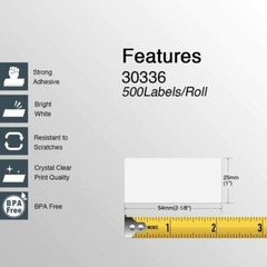 1-50PK 500 Labels Per Roll 1″ x 2-1/8″ for DYMO 30336 LabelWriter 4XL 25mmx54mm