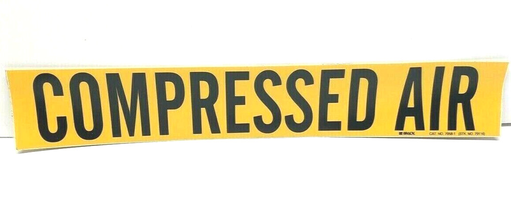 Brady “Compressed Air” Pipe Marker, 2.25×14”, Self Stick Vinyl, Lot of 5,New (Q)