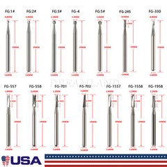 1-10 Packs Dental Carbide Burs For High Speed Handpiece FG 1 2 3 4 330 7901 7408