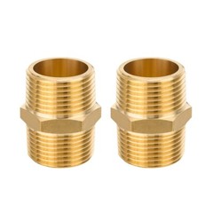 5 PCS EFIELD 1/2″ x1/2″ Male NPT Hex Nipple Pipe Adapters ,Brass Fittings