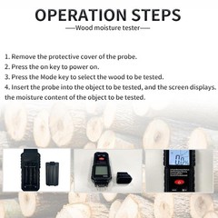 Handheld Digital Wood Moisture Meter LCD Tester for Firewood Paper Cardboard