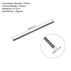 5Pcs Graphite Rod Graphite Stirring Rod Cylinder Stick Carbon Rod 100x3mm Black