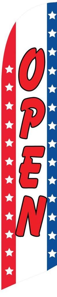 Open (stars and stripes) 12ft Feather Banner Swooper Flag – FLAG ONLY