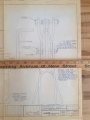 Set of 2 Oliver Corp. Factory Blueprints (1967 & 1980) – South Bend, IN Plant