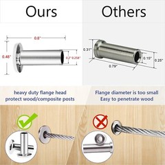 T316 Stainless Steel Protective Protector Sleeve for 1/8″ & 3/16“ Cable Railing