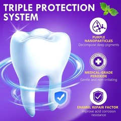 Teeth Whitening Pen 6 Pack, Professional Purple Teeth Whitening Gel for Rapid St