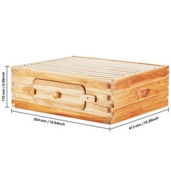 VEVOR Bee Hive Langstroth Medium Beehive Kit 10 Frames Acrylic Bee Windows